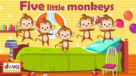 5 Little Monkeys Jumping On The Bed! .